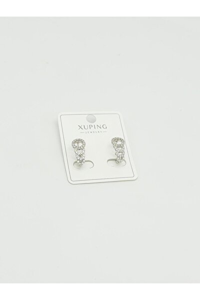 Miruva Xuping Minimal Silver Geometric Pattern Zircon Stone Women's Earrings