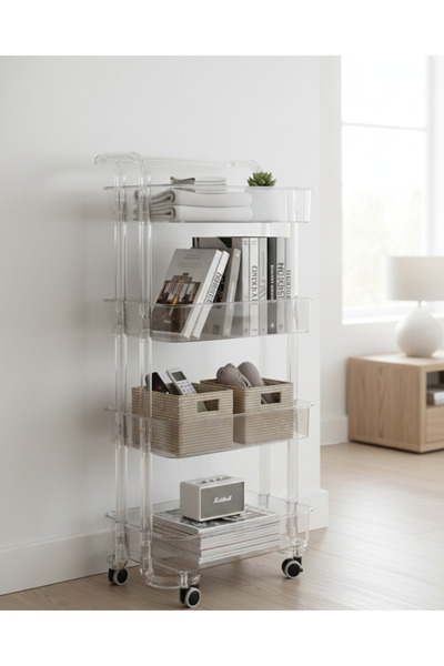 Ch 4 corner shelves for organization with wheels for easy mobility