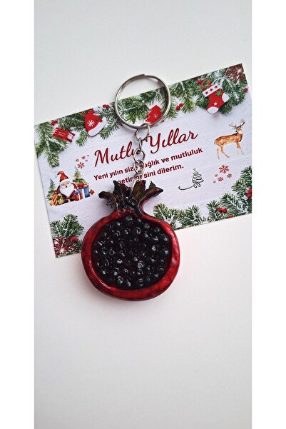 Svc Aksesuar New Year Gift Abundance Prosperity Pomegranate Keychain - 9 cm