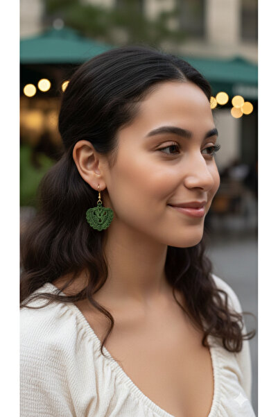 BAGS Dennis'M Handmade Green Crochet Earrings – Special Design for New Year