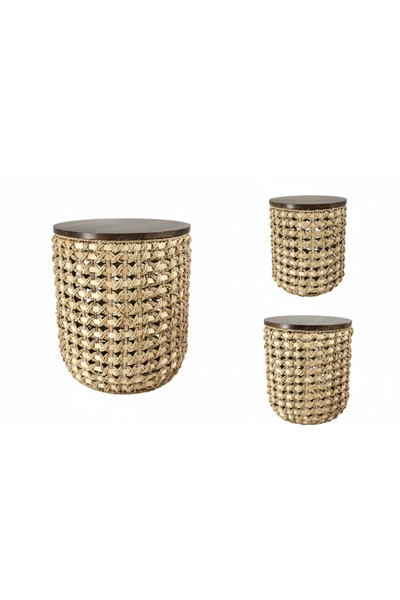 Ch طقم 3 سلال قش بتصميم بوهيمي