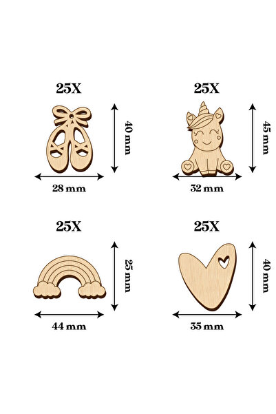 Hold My Stuff Set 100 buc Baze Blank Martisor pentru Pictat si Decorat, Blankuri Martisoare DIY, 1 Martie 8 Martie