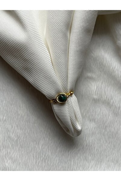 Pel Design خاتم من حجر الزمرد المينيماليستي مصنوع يدويًا (خيارات ألوان: فضي، نحاسي، ذهبي)