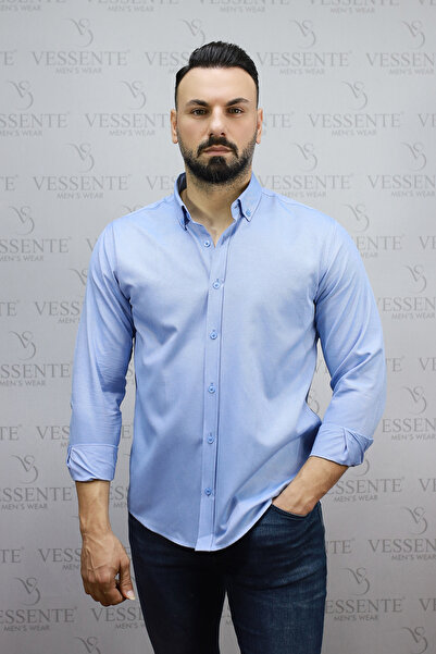 VESSENTE Gift Boxed Premium Quality Oxford Cotton Slimfit Long Sleeve Button-...