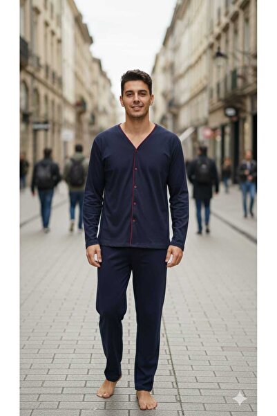 Glisa Boydan Düğmeli Erkek Pijama Takımı