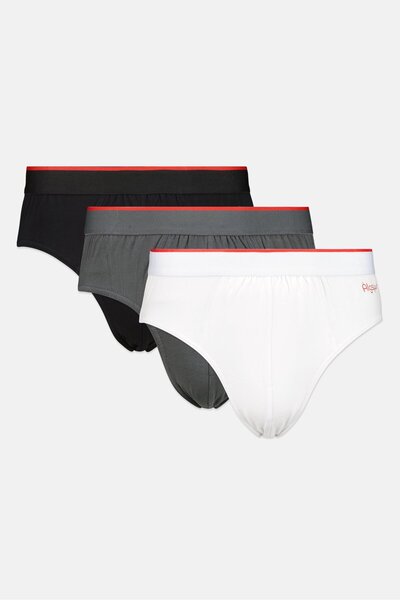 Algspar Men 3 Pieces Brand Logo Briefs, Multicolor