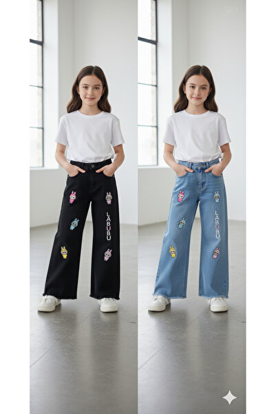 Renklerin Tutkusu Labubu Kız Çocuk Kot Pantalon