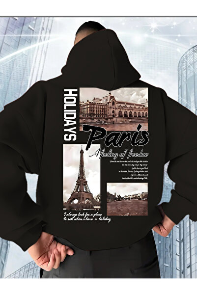 PENTHİLUS سويت شيرت باريس مطبوع 3 إنترنيشنال كيو بغطاء رأس للجنسين