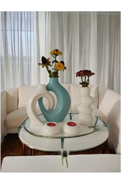 The Motellas طقم حامل شموع مزخرف بتصميم بلاتيني عصري كبير الحجم | ديكورات الصالونات والمكاتب والمنازل