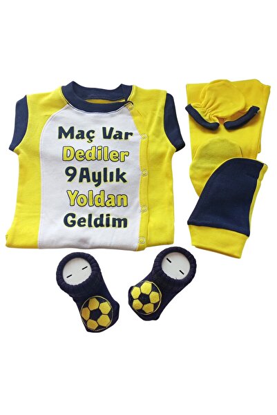 Style Baby Amazing Yenidoğan Unisex Bebek, Sarı Lacivert Taraftar Set, Aksesu...