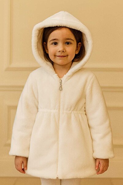 Genel Markalar UNEZ Kız Çocuk Kapüşonlu Peluş Mont – Kürklü, Yumuşak Dokulu, ...
