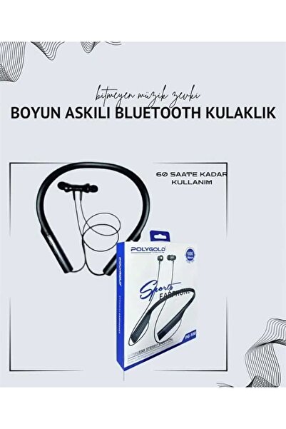 Store POLYGOLD MİKROFONLU BOYUN ASKILI KABLOSUZ BLUETOOTH KULAKLIK 5.1