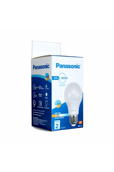 PANASONIC LED Ampul 2700K Sarı Işık 8.5W | Doğal Işık | Göz Dostu