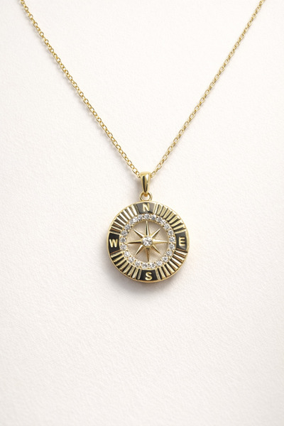 Zerda Kuyumculuk 14 Ayar Altın Pusula Kolye