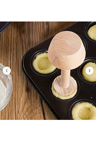 Kitchen Beauty Çift Taraflı Ahşap Tartolet Kalıbı - Kek,Tart,Turta Yapma Kalıbı Hamur Şekillendirici