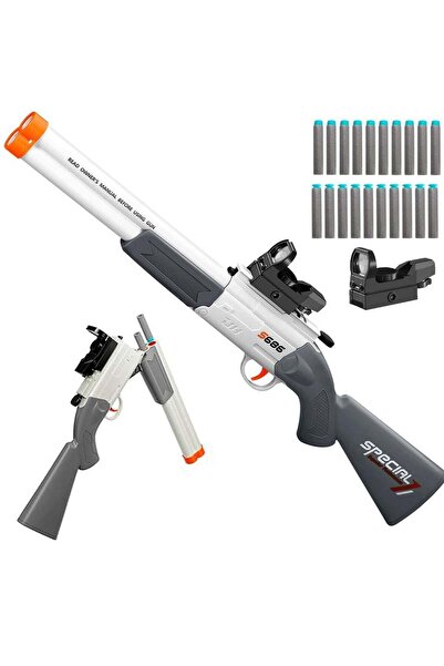 Generic مسدس لعبة برصاص إسفنجي مع خاصية إخراج الخراطيش - مسدس قاذف سهام إسفنج...