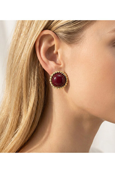 Candy Nuveria Royal Acrylic Stone Round Earrings