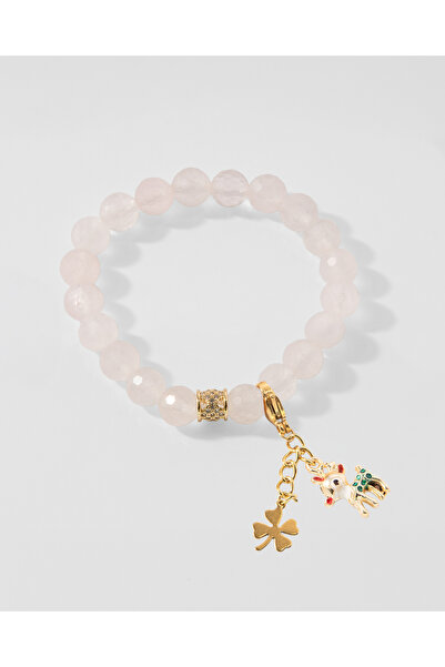 Mia Lia Design Pembe Kuvars (Aşk Taşı) Doğal Taş Bileklik