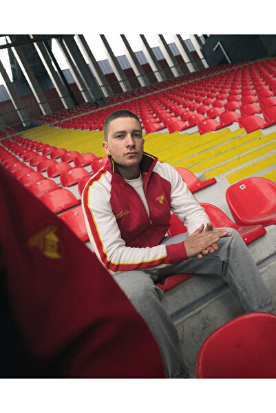 GOZGOZ Göztepe Bordo Dik Yaka Tam Fermuar Sweat