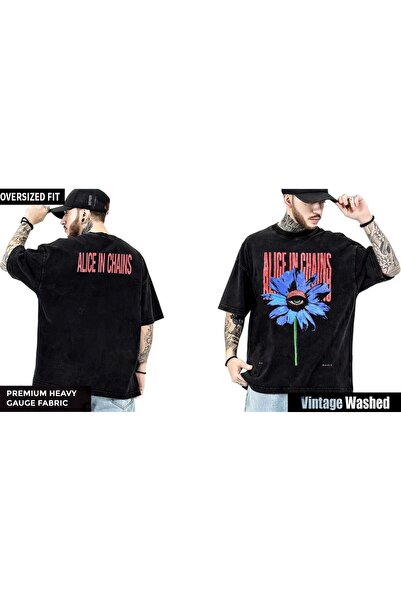 sensobel تي شيرت أليس إن تشينز كبير الحجم قابل للغسل