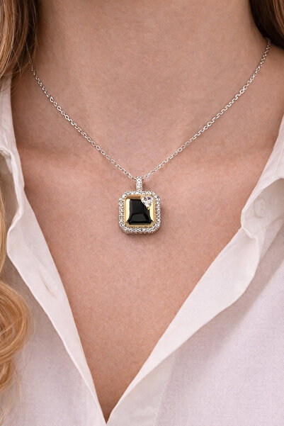 charmove ile kendinizi şımartın Women's Stone Square Shape Silver Color Elega...