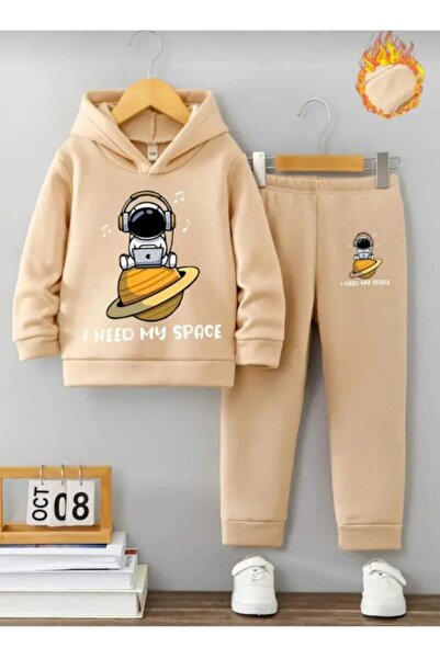 Nice Clothes Children's Tracksuit Set Hooded Unisex Space Astronaut Print