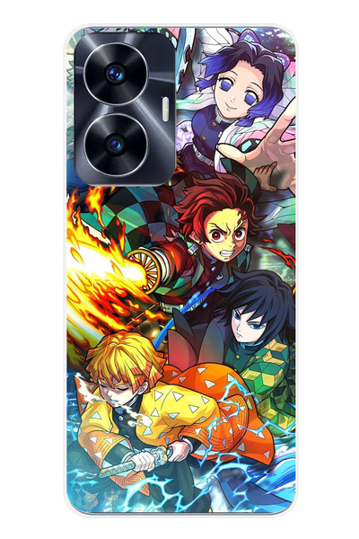 TechTree حافظة سيليكون متوافقة مع Realme C55 من Demon Slayer: Demon Hunters B...