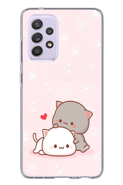 TechTree حافظة سيليكون متوافقة مع هاتف سامسونج جالاكسي A72، لطيفة وريموتية مطبوع