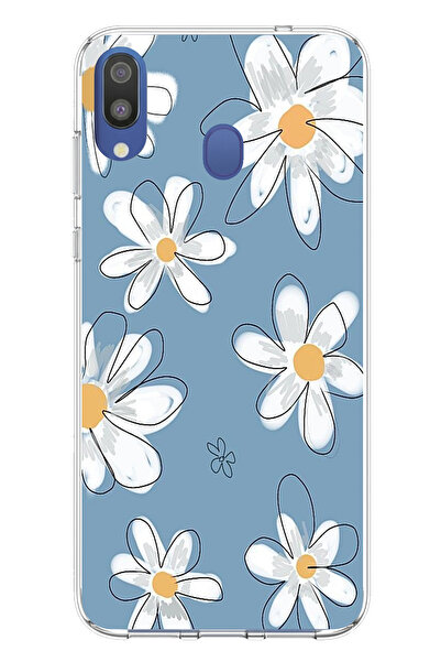 TechTree حافظة سيليكون متوافقة مع هاتف سامسونج جالاكسي M20 باللون الأزرق ديزي...