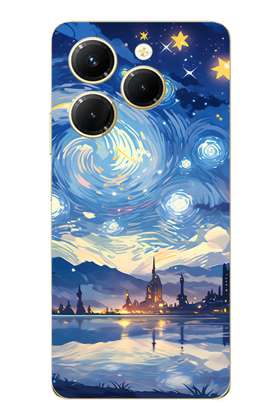 TechTree حافظة سيليكون متوافقة مع هاتف Infinix Hot 40-40 PRO بتصميم السماء ال...