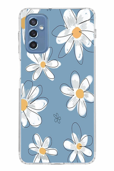 TechTree حافظة سيليكون متوافقة مع هاتف سامسونج جالاكسي M52 باللون الأزرق ديزي...