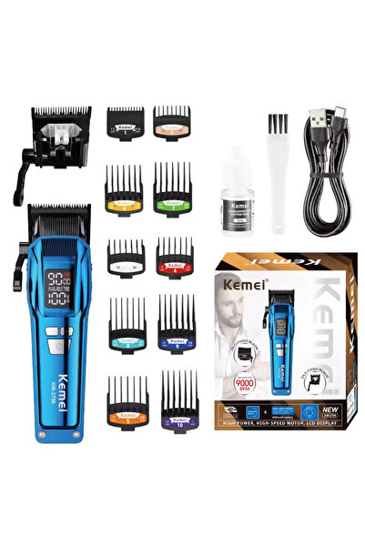 Kemei ماكينة قص الشعر الاحترافية KM-2796 بسرعات متعددة وشفرة DLC إضافية (الإص...