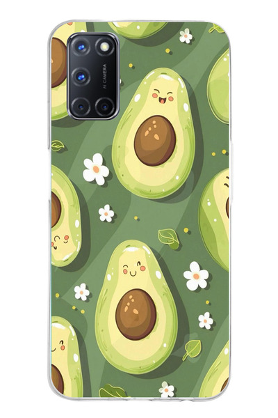 TechTree حافظة سيليكون متوافقة مع OPPO A52-A72-92 ذات خلفية خضراء لطيفة على ش...