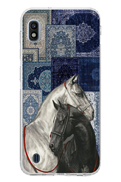 TechTree حافظة سيليكون متوافقة مع هاتف سامسونج جالاكسي A10 باللون الأزرق بنمط...