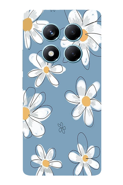 TechTree حافظة سيليكون متوافقة مع هاتف Redmi Note 14 PRO 4G باللون الأزرق ديز...