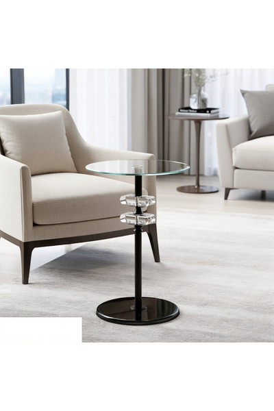 private house طاولة خدمة "كريستال بلاك" – لمسة من الفخامة العصرية في منزلك