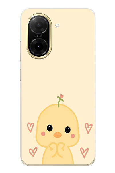 TechTree Redmi A5 Compatible Cute Chick and Heart Patterned Printed Silicone Case