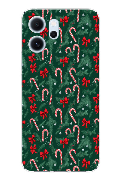 TechTree حافظة سيليكون متوافقة مع هاتف OPPO Reno 14F على شكل شجرة الصنوبر وعص...