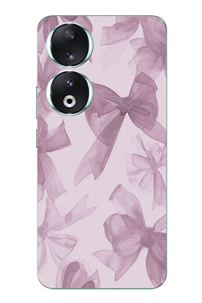 TechTree حافظة سيليكون متوافقة مع هاتف Honor 90 باللون البنفسجي مطبوع