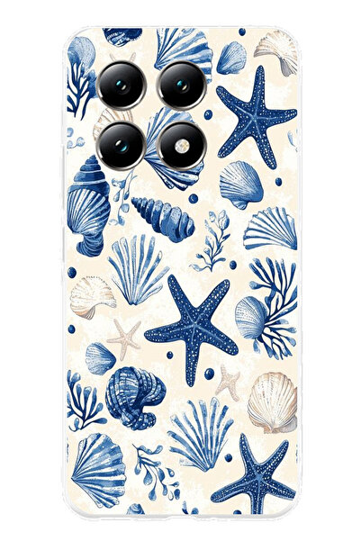 TechTree حافظة سيليكون مطبوع متوافقة مع هاتف Xiaomi Mi 14T PRO بنمط صدفة البح...