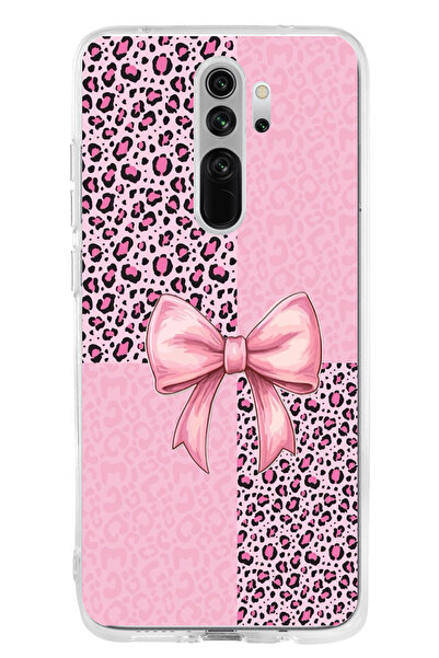 TechTree Redmi Note 8 Compatible Pink Leopard Pattern and Ribbon Printed Sili...