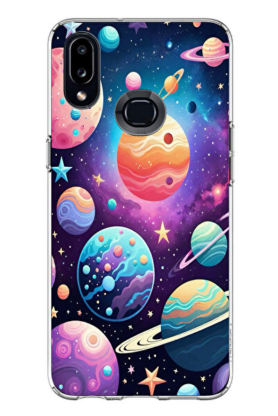 TechTree حافظة سيليكون مطبوع متوافقة مع هاتف سامسونج جالاكسي A10S بنمط الفضاء...