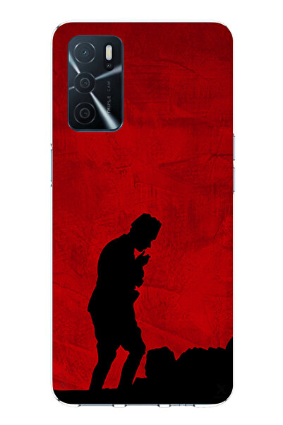 TechTree حافظة سيليكون أتاتورك مطبوع متوافقة مع هاتف أوبو A16 مع تفاصيل ظل وشكل