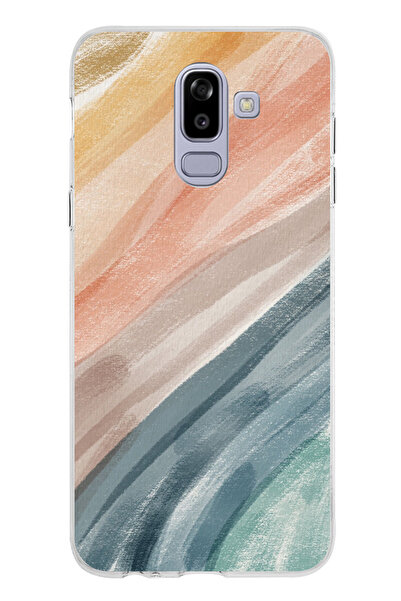 TechTree حافظة سيليكون متوافقة مع سامسونج جالاكسي J8-A6 بلس مطبوع