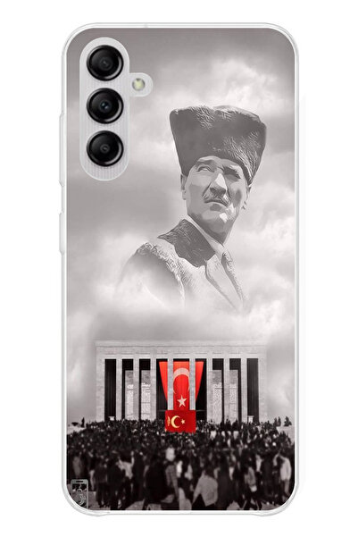 TechTree حافظة سيليكون متوافقة مع هاتف سامسونج جالاكسي A14 تحمل اسم أتاتورك مطبوع على شكل غيمة رائدة في السماء