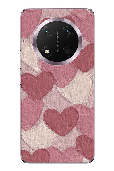 TechTree حافظة سيليكون متوافقة مع هاتف Honor Magic 7 Lite بلون وردي باستيل وق...