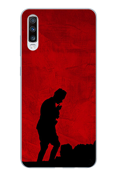 TechTree حافظة سيليكون أتاتورك مطبوع متوافقة مع هاتف سامسونج جالاكسي A50-A30S مع تفاصيل ظل وشكل