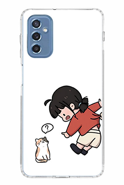 TechTree حافظة سيليكون متوافقة مع هاتف سامسونج جالاكسي M52 - حافظة سيليكون مزدوجة مطبوع