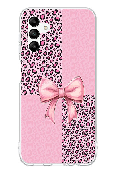 TechTree حافظة سيليكون متوافقة مع هاتف سامسونج جالاكسي A04s بنمط الفهد الوردي...