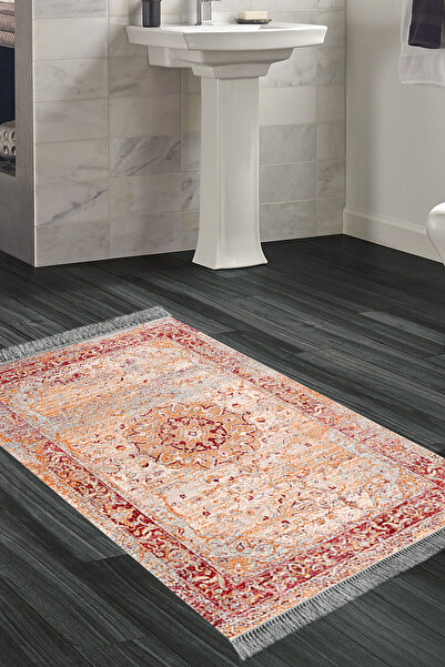 KAYABEY HOME Eko Trend Djt Banyo Paspası Yıkanabilir Kaymaz Taban P1356 Vinta...